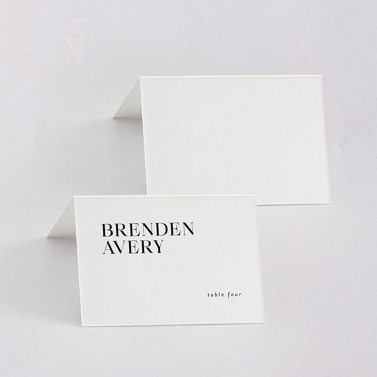 Simple Editorial Photo Place Cards Pure White Signature