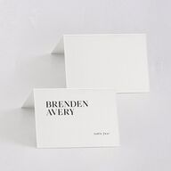 Simple Editorial Photo Place Cards Pure White Signature