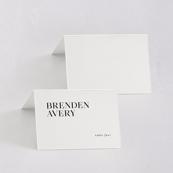 Simple Editorial Photo Place Cards Pure White Signature