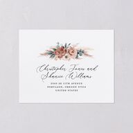 Pampas and Eucalyptus Floral All-in-One Wedding Invitations Desert Rose Signature Light Both Recipient and Return Addresses No