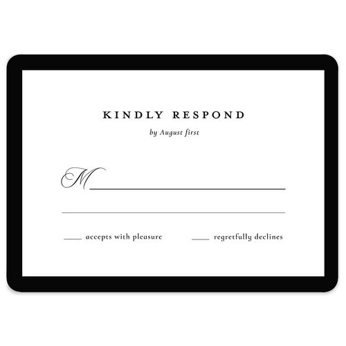 Refined Monogram Wedding Response Cards Midnight Signature Rounded
