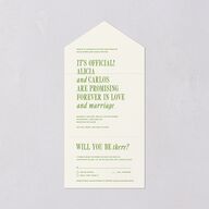 Editorial Promise All-in-One Wedding Invitations Meadow Signature Light Both Recipient and Return Addresses No
