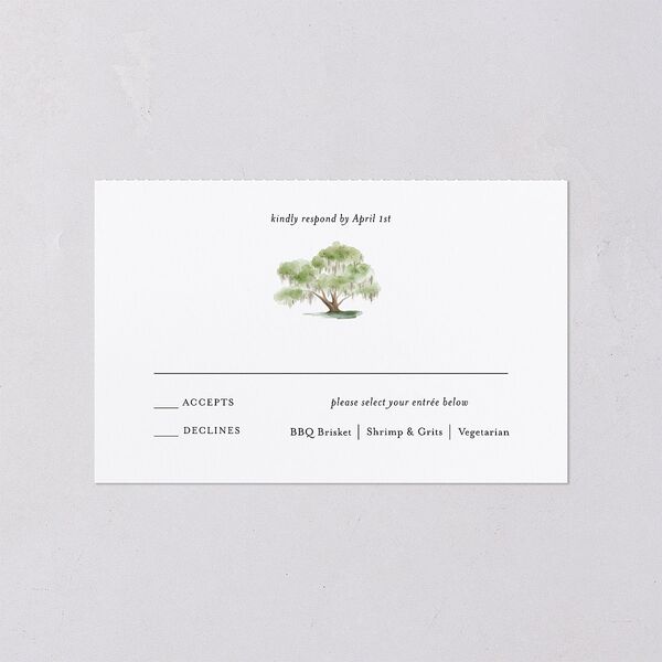 Charming Charleston All-in-One Wedding Invitations Pure White Signature Light Both Recipient and Return Addresses No
