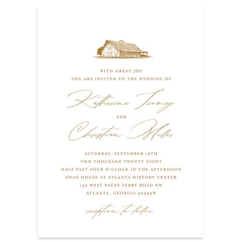 Classic Landscape Wedding Invitations Marigold Signature Blank No Standard