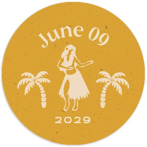 Beach Party Wedding Stickers Sand Circle