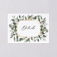 Eucalyptus Frame Wedding Enclosure Cards No Foil Pure White Signature Standard