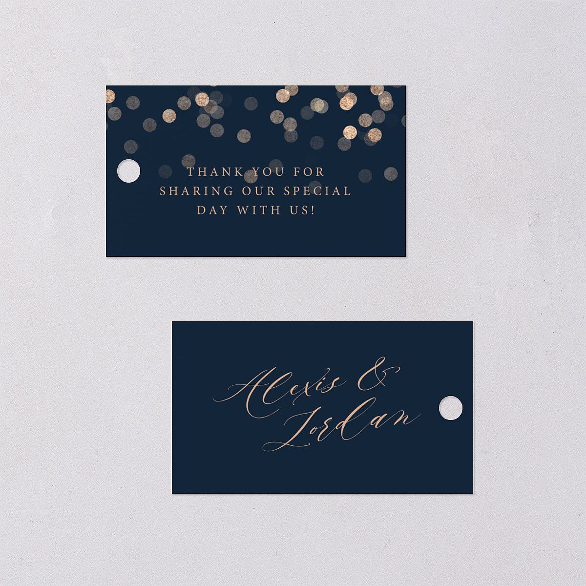 Elegant Glow Favor Gift Tags Navy Signature