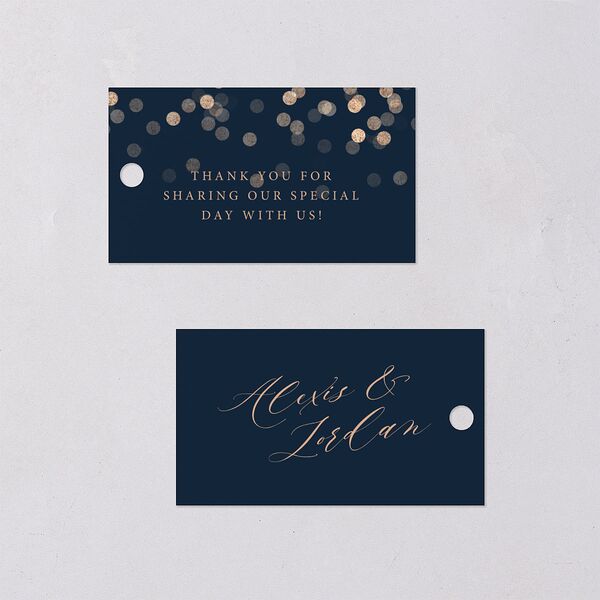 Elegant Glow Favor Gift Tags Navy Signature