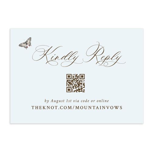Romantic Floral Mountain QR Code RSVP Cards Marigold Signature Standard