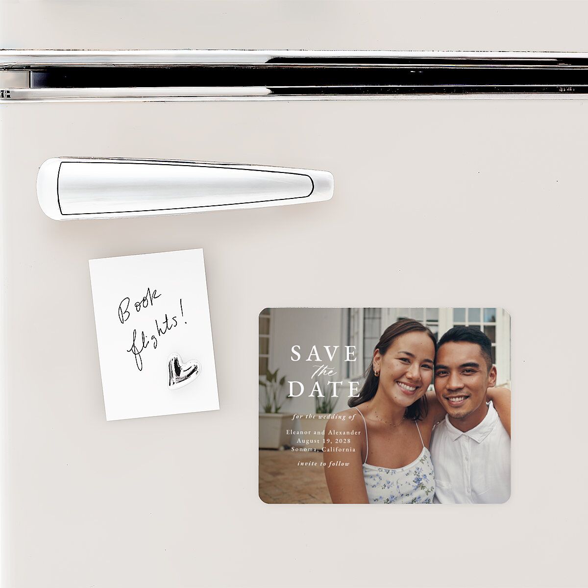 Timeless Floral Save The Date Magnets Dusty Blue Magnet Paper