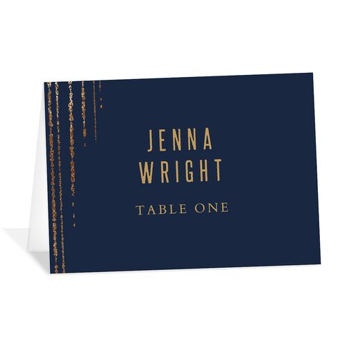 Classic Cascade Place Cards Navy Signature