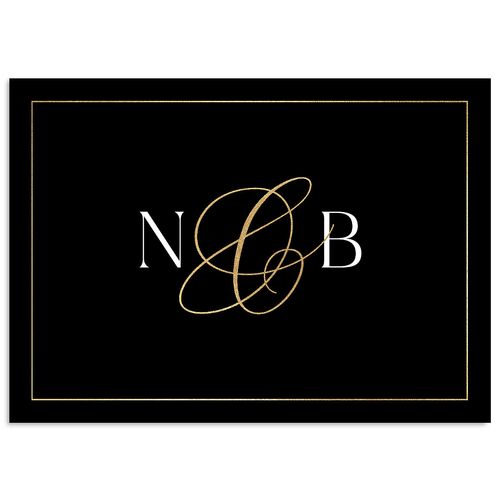 Romantic Ampersand Foil Wedding Enclosure Cards Midnight Gold Signature Standard