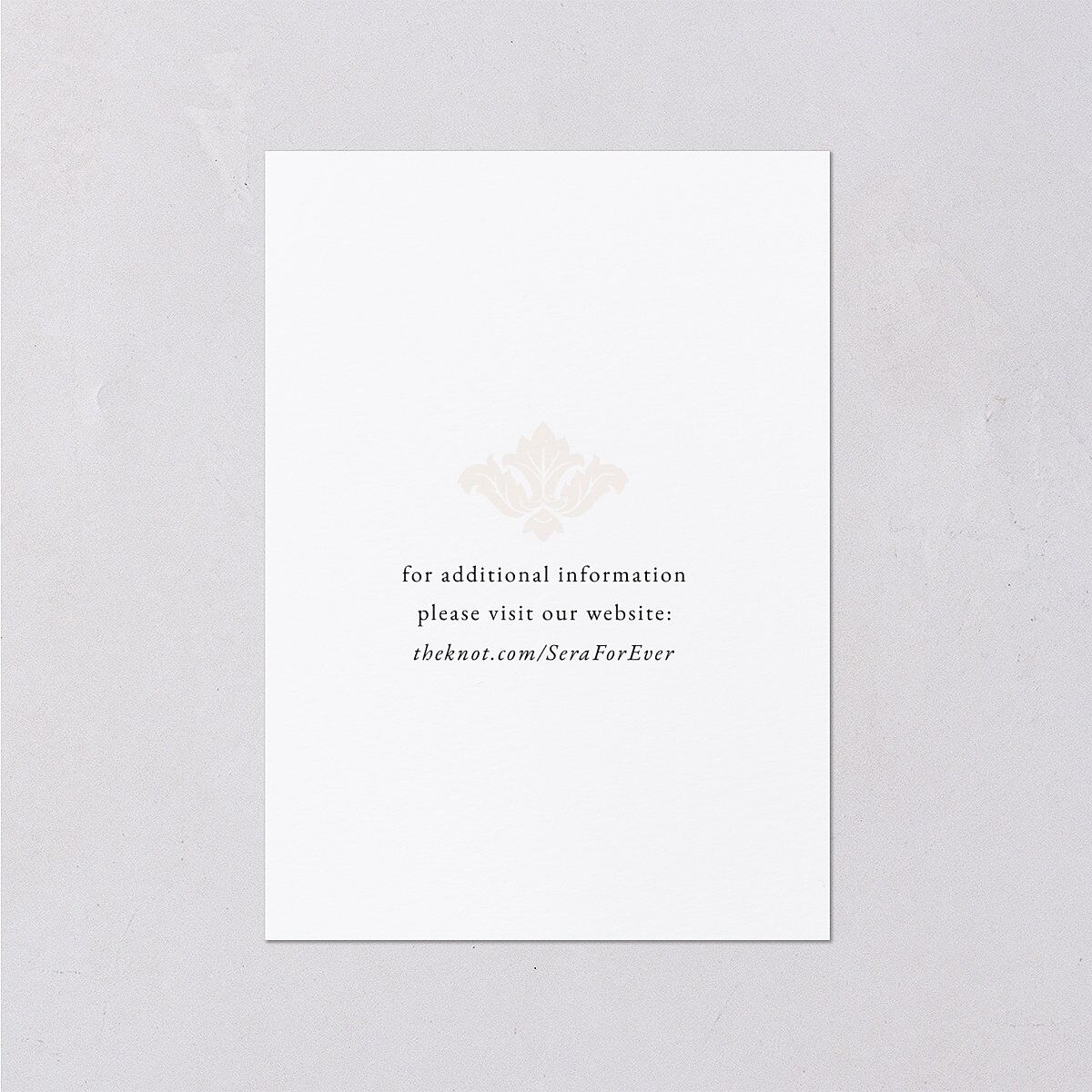 Elegant Damask Wedding Enclosure Cards Gold Pure White Signature Standard