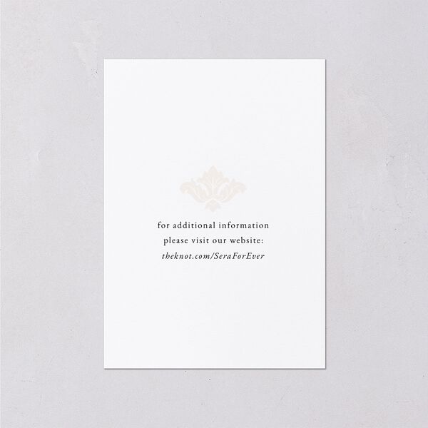 Elegant Damask Wedding Enclosure Cards Gold Pure White Signature Standard