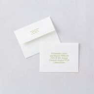 Modern Editorial Wedding Date Save the Date Magnet Envelopes White Meadow Both Recipient and Return Addresses Signature Standard