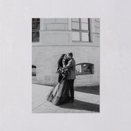 Polished Photo Foil Wedding Attire Cards Pure White Gold Signature Standard