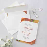 Ankara Print Wedding Invitations Gold Marigold Signature Blank No Standard