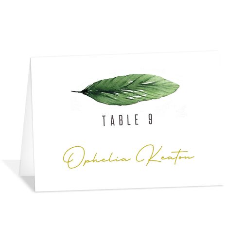 Tropical Leaves Place Cards Driftwood Signature