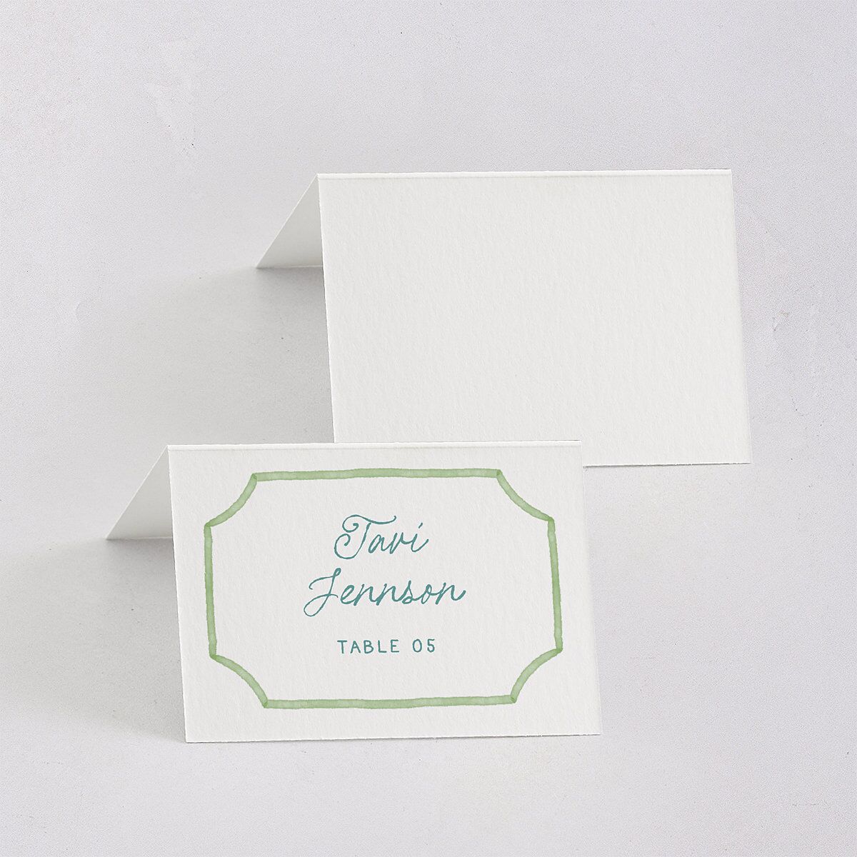 Watercolor Palm Crest Place Cards Avocado Signature