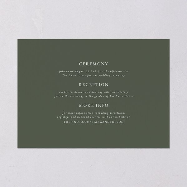Romantic Photo Wedding Invitations Gold Hunter Green Signature Blank No