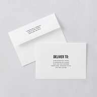 Bold Modern Announcement Save The Date Card Envelopes White Pure White Both Recipient and Return Addresses Signature Standard