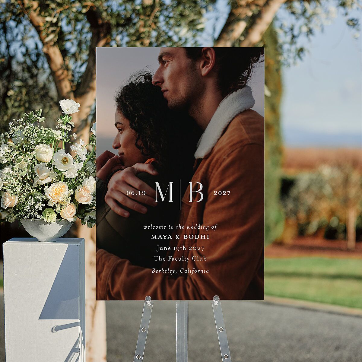 Monogram Portrait Standard Welcome Sign Large Midnight Standard Indoor Foam Core L Welcome