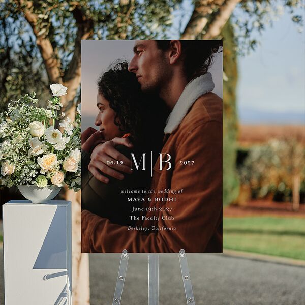Monogram Portrait Standard Welcome Sign Large Midnight Standard Indoor Foam Core L Welcome