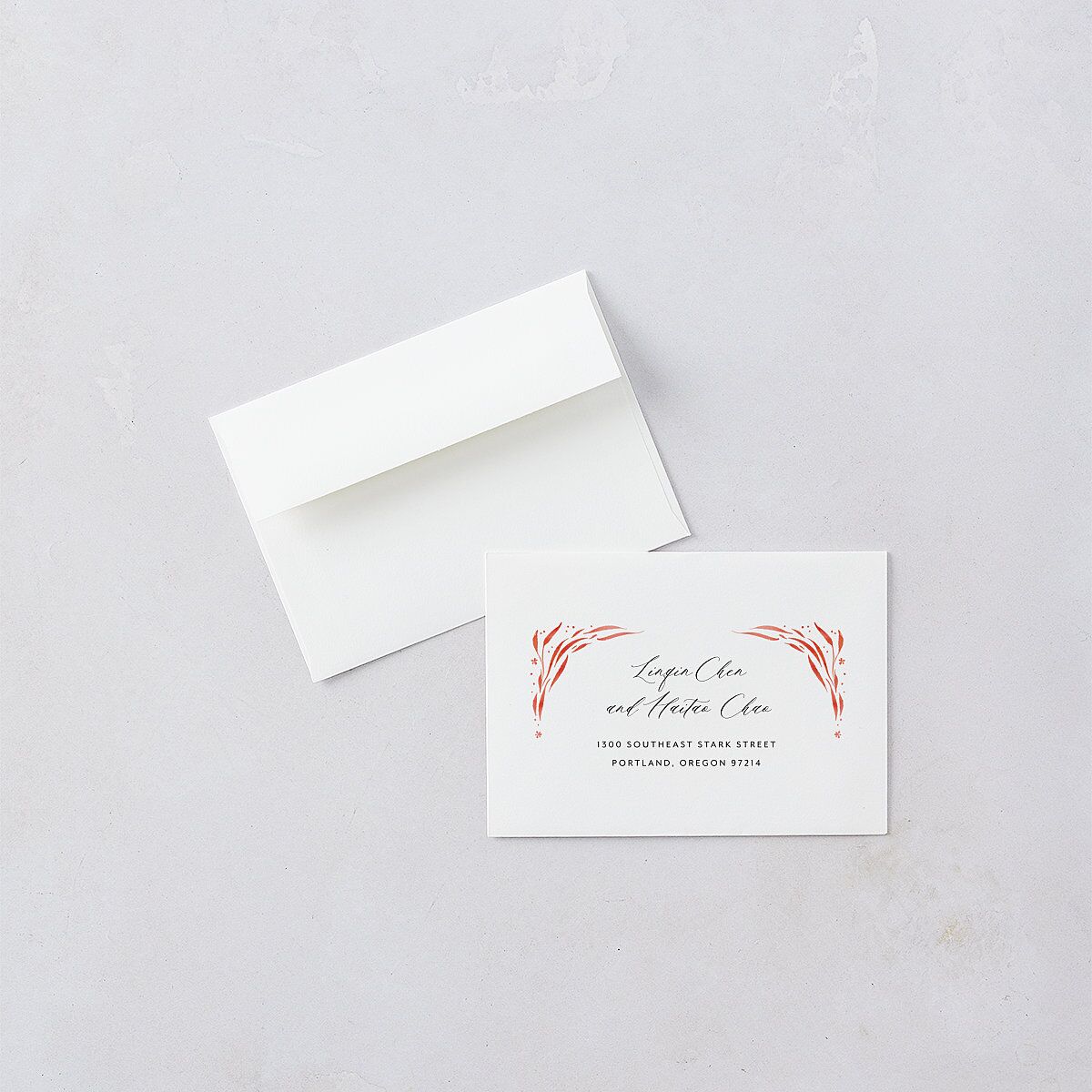 Chinese Phoenix Fenghuang Wedding Response Cards Crimson Signature Standard