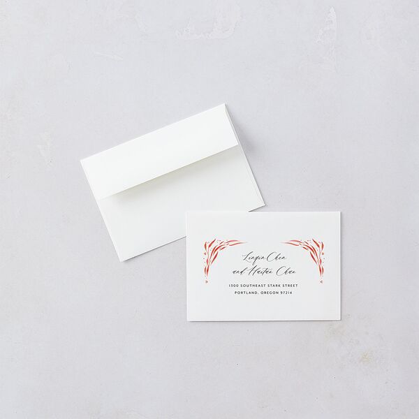 Chinese Phoenix Fenghuang Wedding Response Cards Crimson Signature Standard