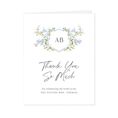 Fairytale Wildflower Crest Bridal Shower Thank You Cards Stream