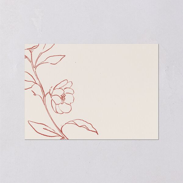 Floral Sketch Wedding Enclosure Cards Off-White Signature