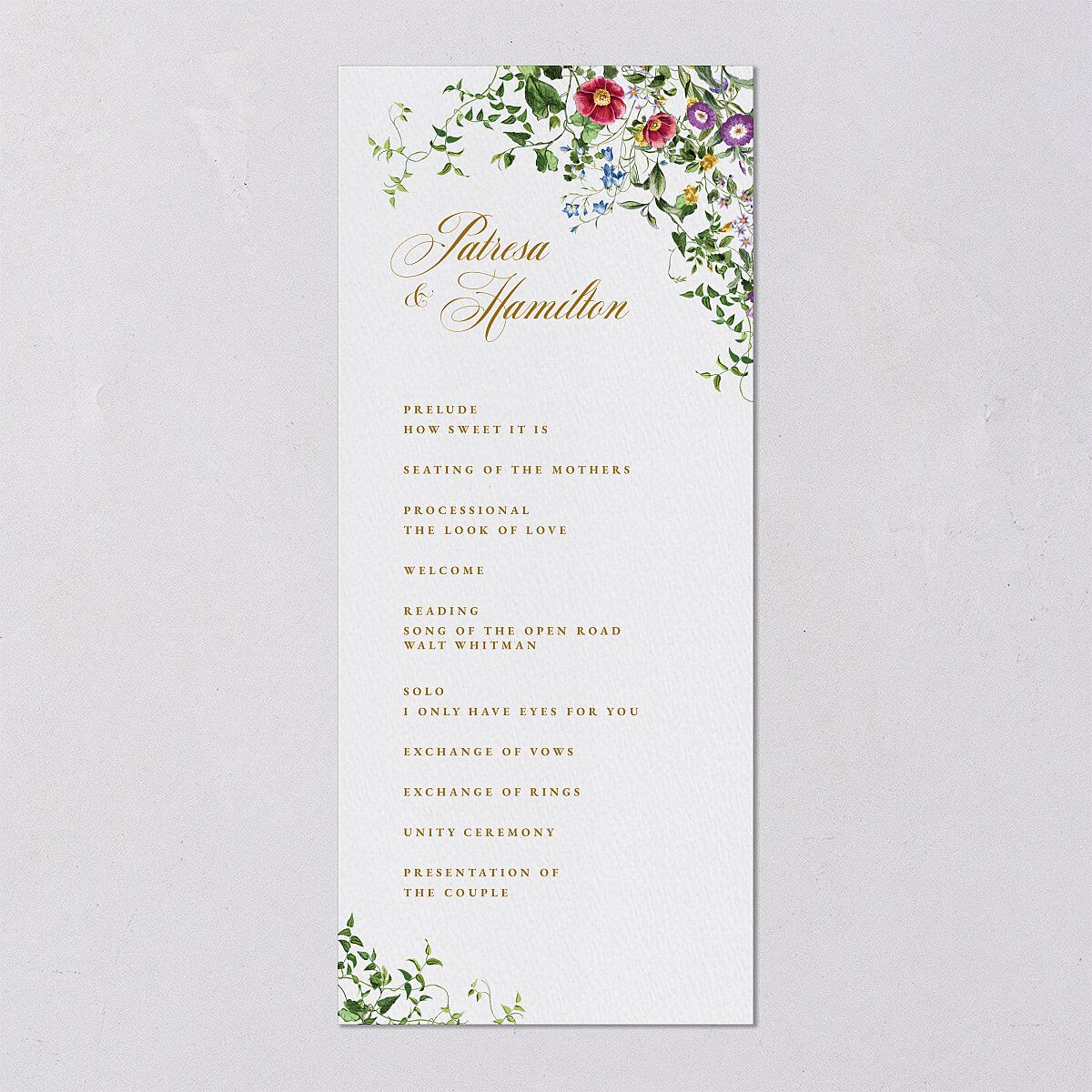 Opulent Garden Wedding Programs — view 6