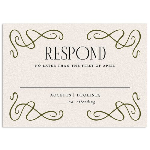 Art Nouveau Wisteria Wedding Response Cards Midnight Signature Standard