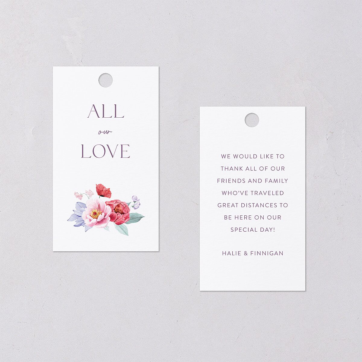 Whimsical Maximalist Floral Favor Gift Tags Iris Signature