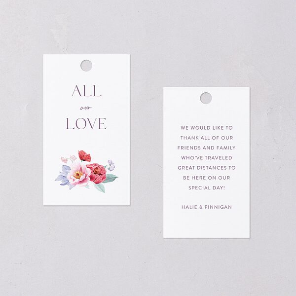 Whimsical Maximalist Floral Favor Gift Tags Iris Signature