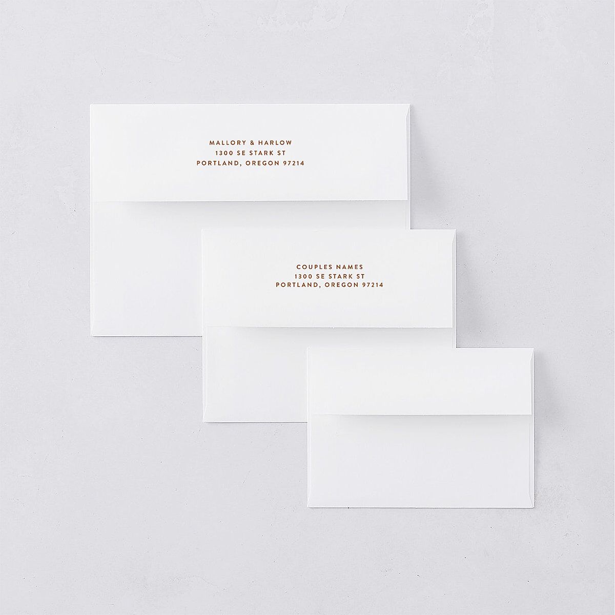 Western Denim Thank You Card Envelopes White Champagne Both Recipient and Return Addresses Signature Standard