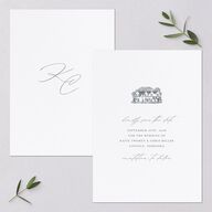 Classic Landscape Save the Date Steel Gray Signature smooth Blank No Standard