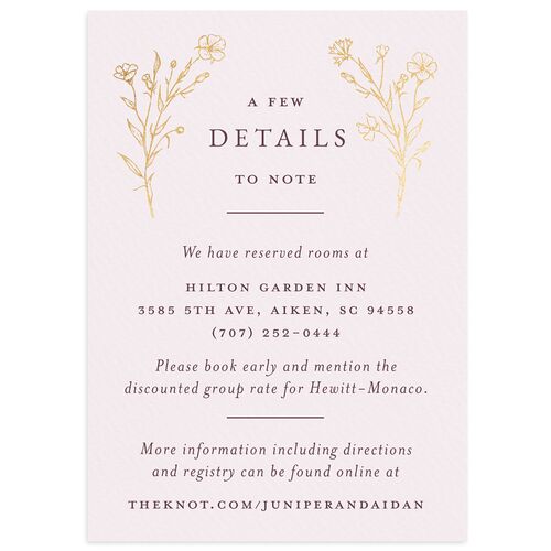Gilded Monogram Wedding Enclosure Cards Gold Purple Haze Signature Standard