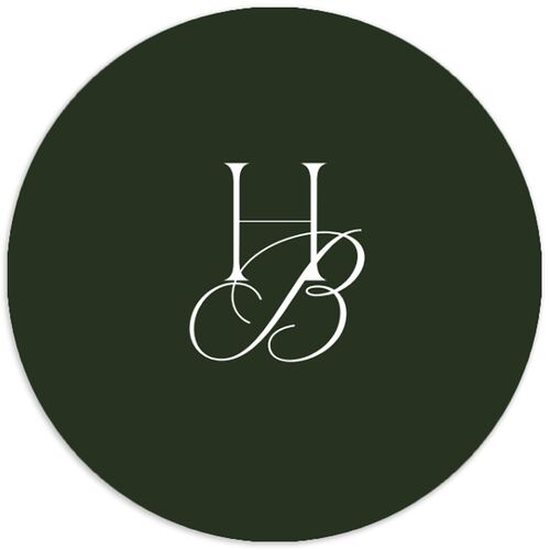 Refined Monogram Wedding Stickers Dark Green Circle