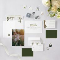 Graceful Chuppah Save the Date Cards Pure White Signature smooth Blank No