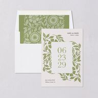 Block Print Save the Date Cards Meadow Signature smooth Blank No Standard