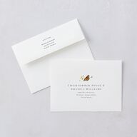 Rustic Butterfly Garden Save The Date Card Envelopes White Pure White Both Recipient and Return Addresses Signature Standard