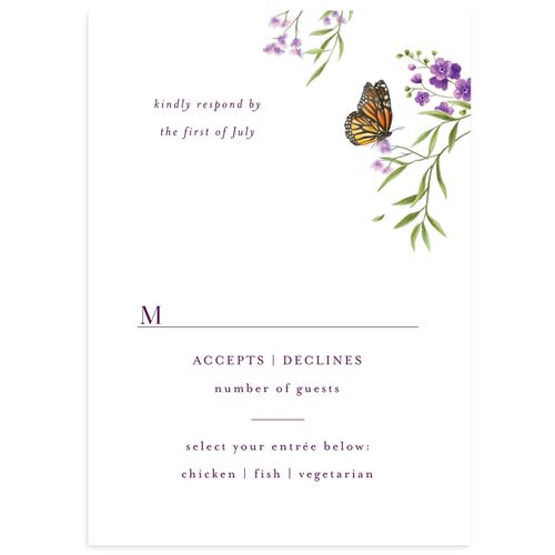 Rustic Butterflies Wedding Response Cards Bordeaux Signature Standard