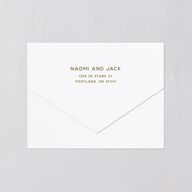Color Pop Retro Photo All-in-One Wedding Invitations Sand Signature Light Both Recipient and Return Addresses No