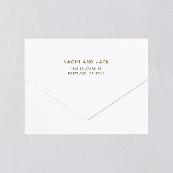 Color Pop Retro Photo All-in-One Wedding Invitations Sand Signature Light Both Recipient and Return Addresses No