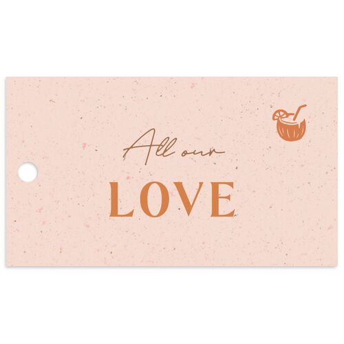 Beach Party Favor Gift Tags Pink Cotton Signature