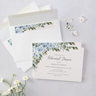 Romantic Laurel Rehearsal Dinner Invitations Dusty Blue Signature Blank Standard