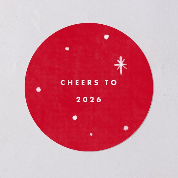 Vintage Christmas Ornaments Holiday Stickers Barely Peach Circle