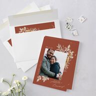 Dried Blooms Save the Date Cards Gold Copper Signature smooth Blank No Standard