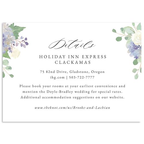 Elegant Hydrangea Wedding Enclosure Cards Boysenberry Signature Standard